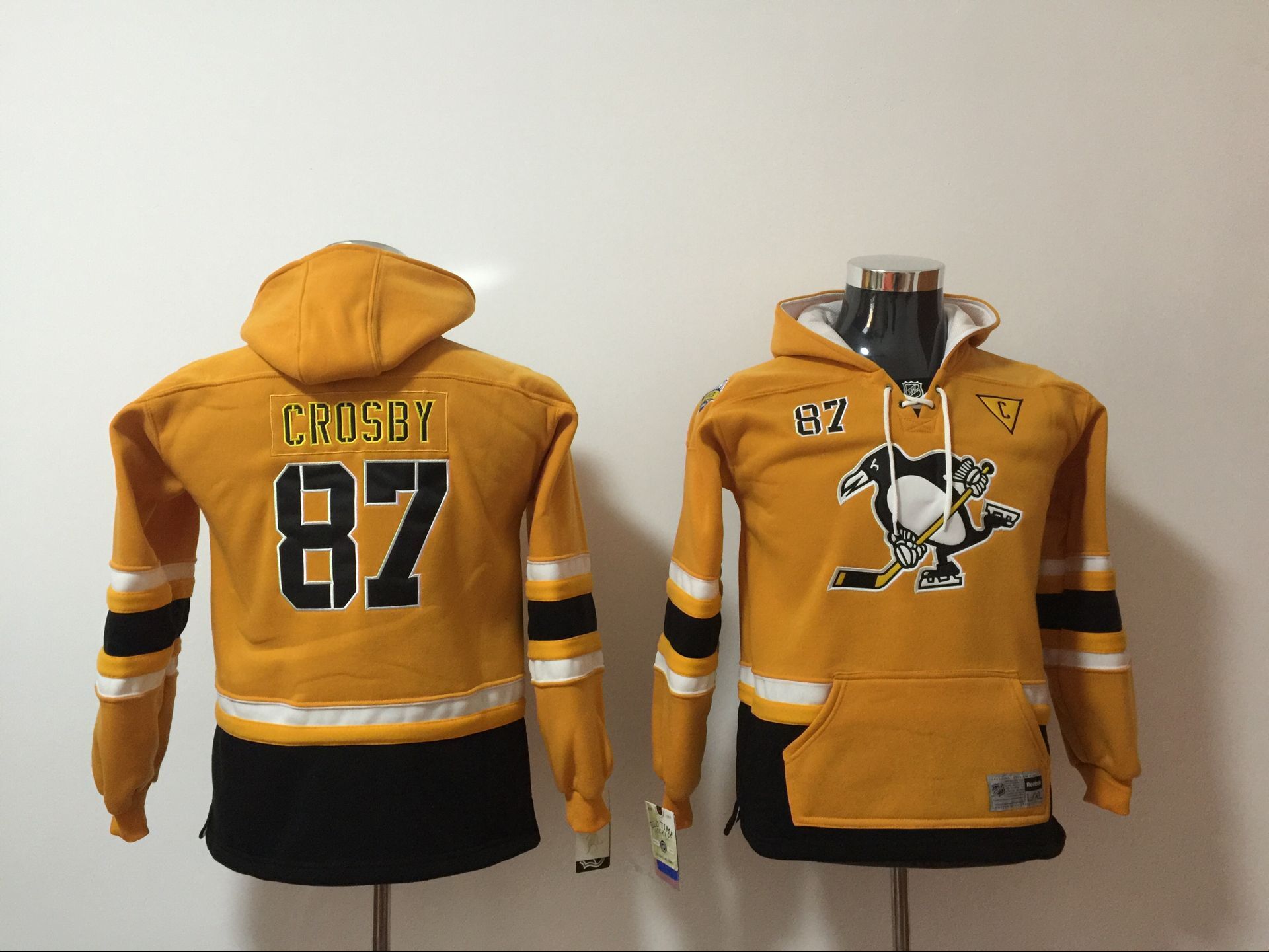 Youth 2017 NHL Pittsburgh Penguins 87 Crosby yellow hoodie